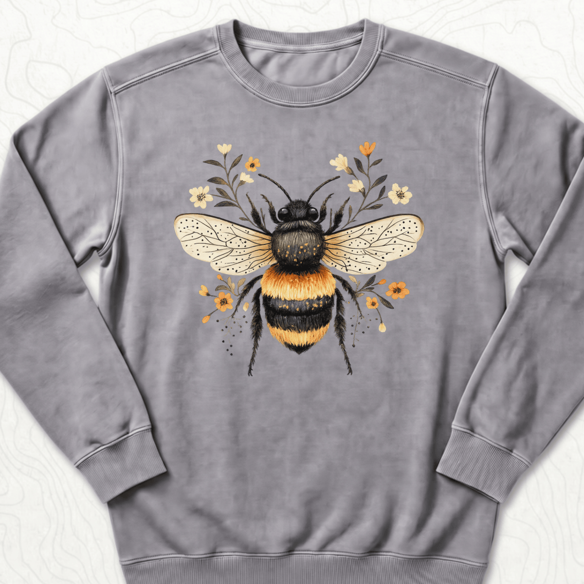 Floral Bumblebee Sweatshirt - Grey