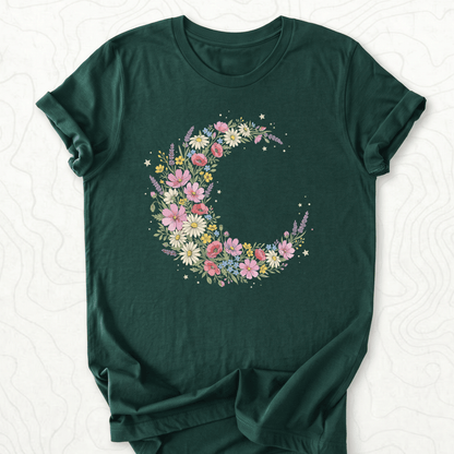 Floral Crescent Tee - Forest