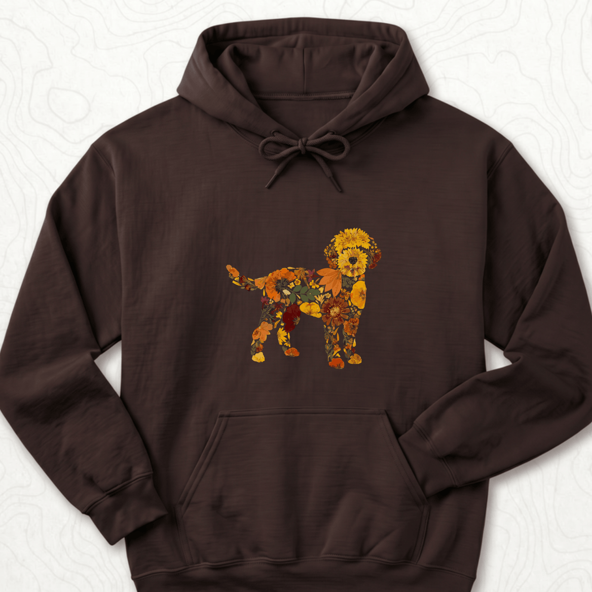 Floral Dog Hoodie - Dark Chocolate