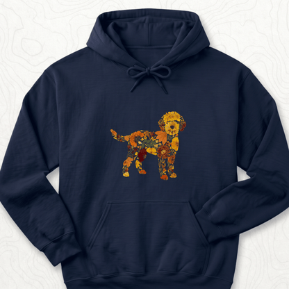 Floral Dog Hoodie - Navy