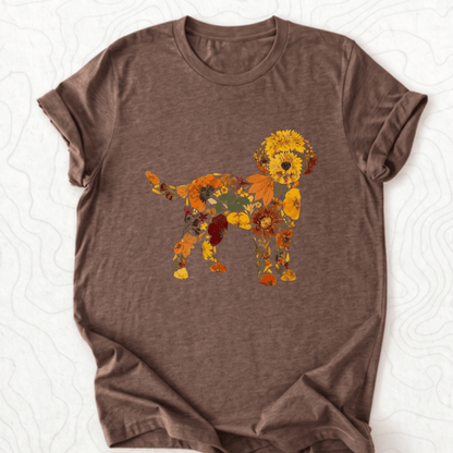 Floral Dog Tee - Heather Brown
