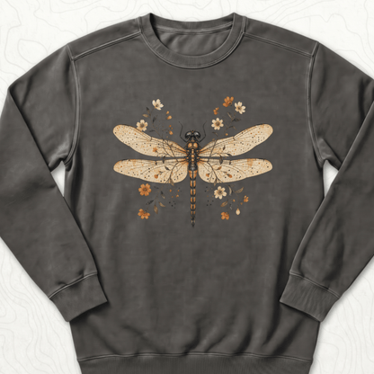 Floral Dragonfly Sweatshirt - Pepper