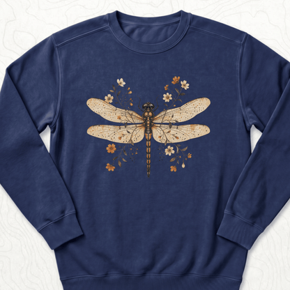 Floral Dragonfly Sweatshirt - True Navy