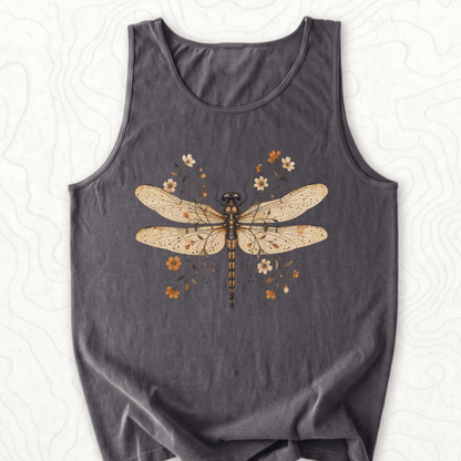 Floral Dragonfly Tank Top - Pepper