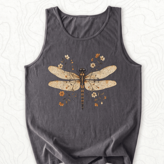 Floral Dragonfly Tank Top - Pepper