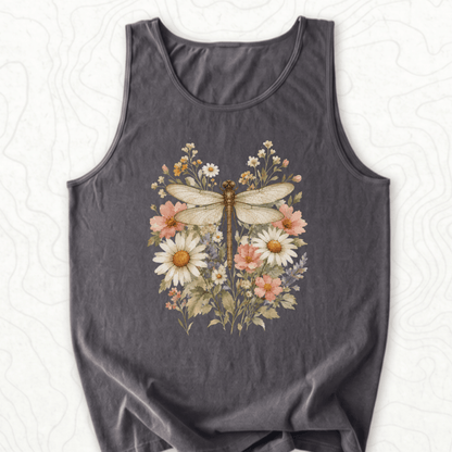 Floral Dragonfly Tank Top - Pepper