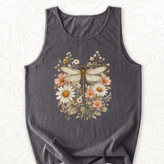 Floral Dragonfly Tank Top - Pepper