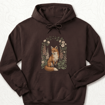 Floral Fox Hoodie - Dark Chocolate
