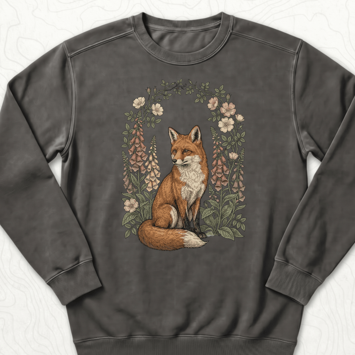 Floral Fox Sweatshirt - Pepper