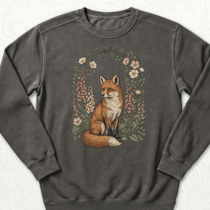 Floral Fox Sweatshirt - Pepper