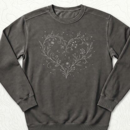 Floral Heart Sweatshirt - Pepper