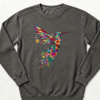 Floral Hummingbird Sweatshirt - Pepper
