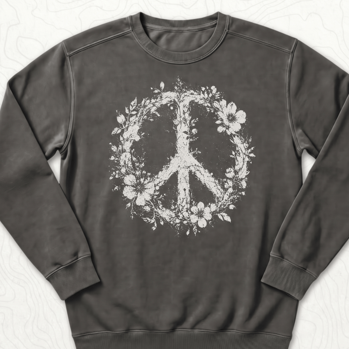 Floral Peace Sweatshirt - Pepper