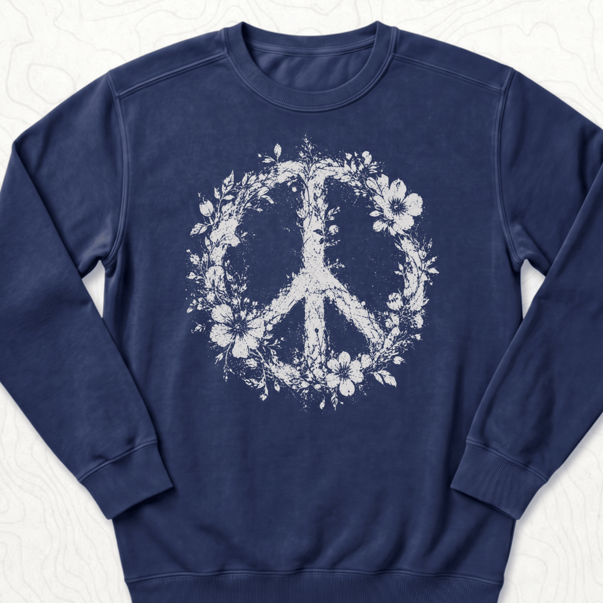 Floral Peace Sweatshirt - True Navy