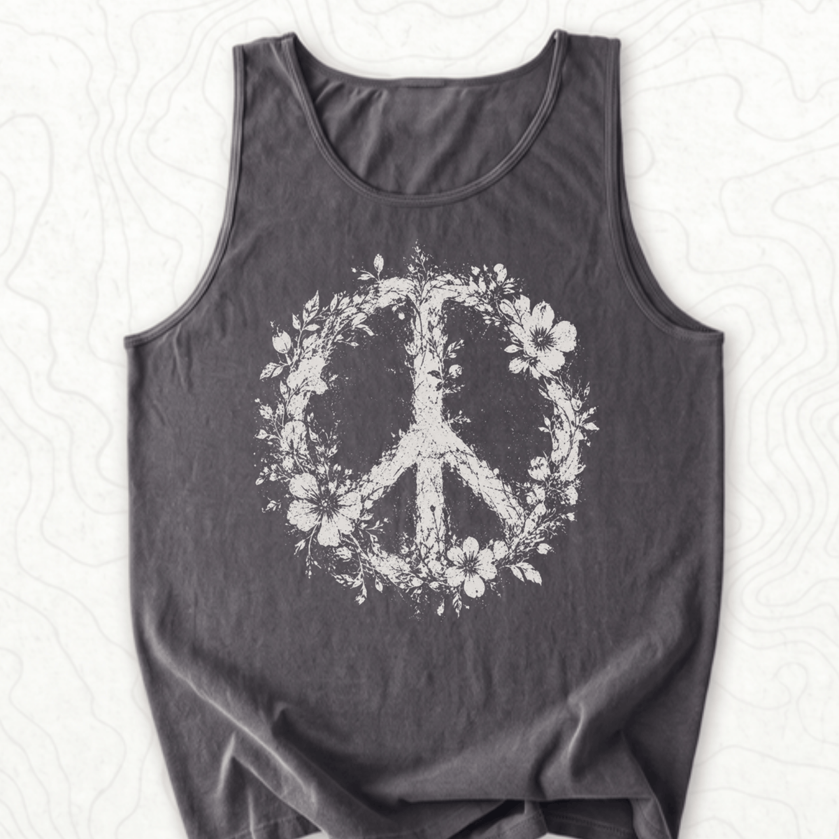 Floral Peace Tank Top - Pepper