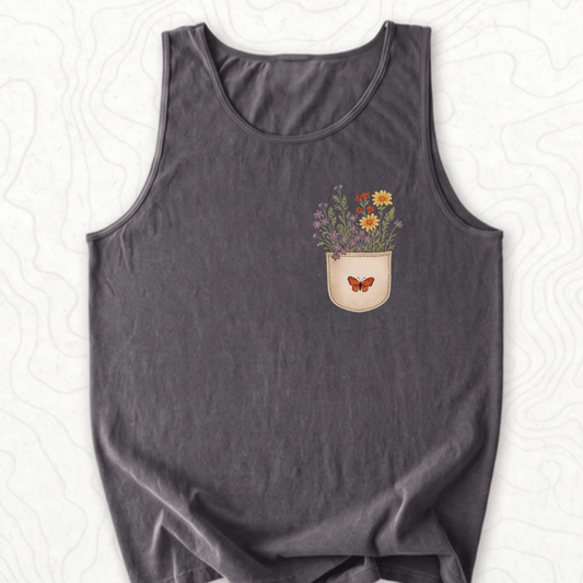 Floral Pocket Tank Top - Pepper