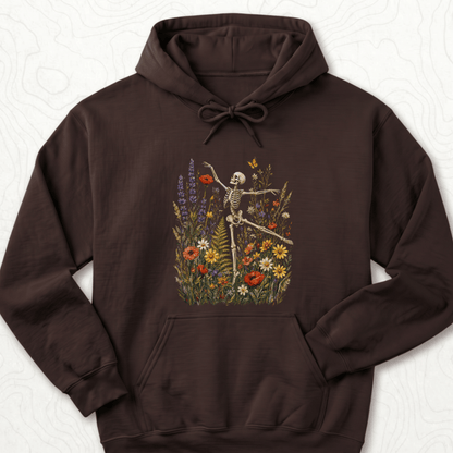 Floral Skeleton Hoodie - Dark Chocolate