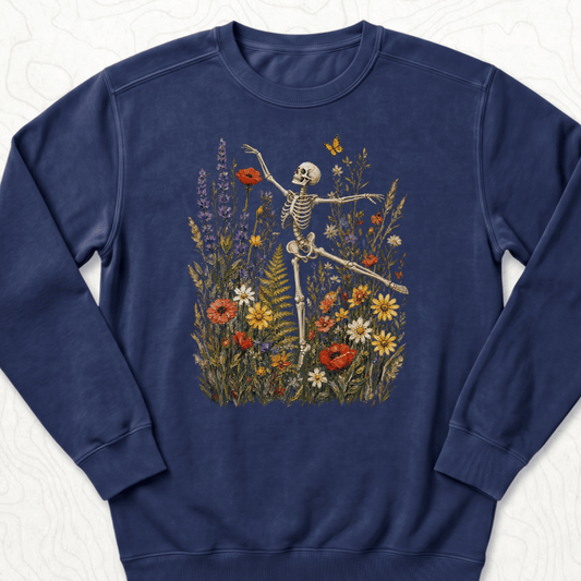 Floral Skeleton Sweatshirt - True Navy