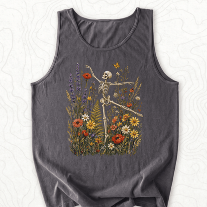 Floral Skeleton Tank Top - Pepper