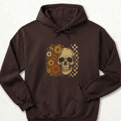 Floral Skull Hoodie - Dark Chocolate