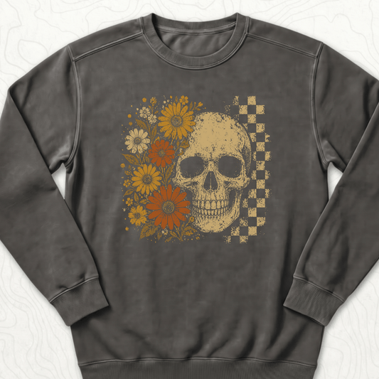 Floral Skull Sweatshirt - Pepper