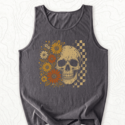 Floral Skull Tank Top - Pepper