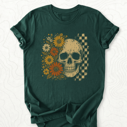 Floral Skull Tee - Forest