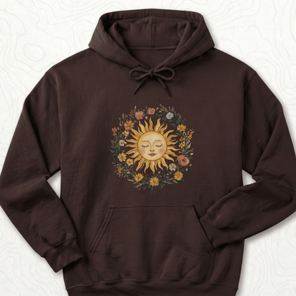 Floral Sun Hoodie - Dark Chocolate