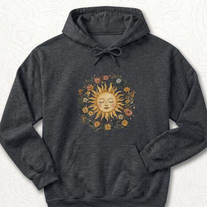 Floral Sun Hoodie - Dark Heather