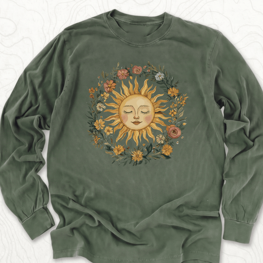 Floral Sun LS T-shirt - Hemp