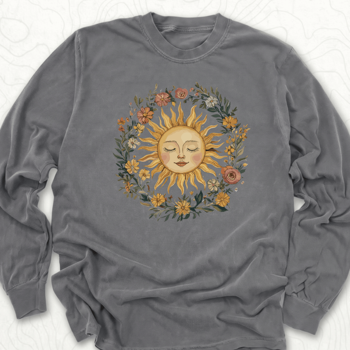 Floral Sun LS T-shirt - Pepper