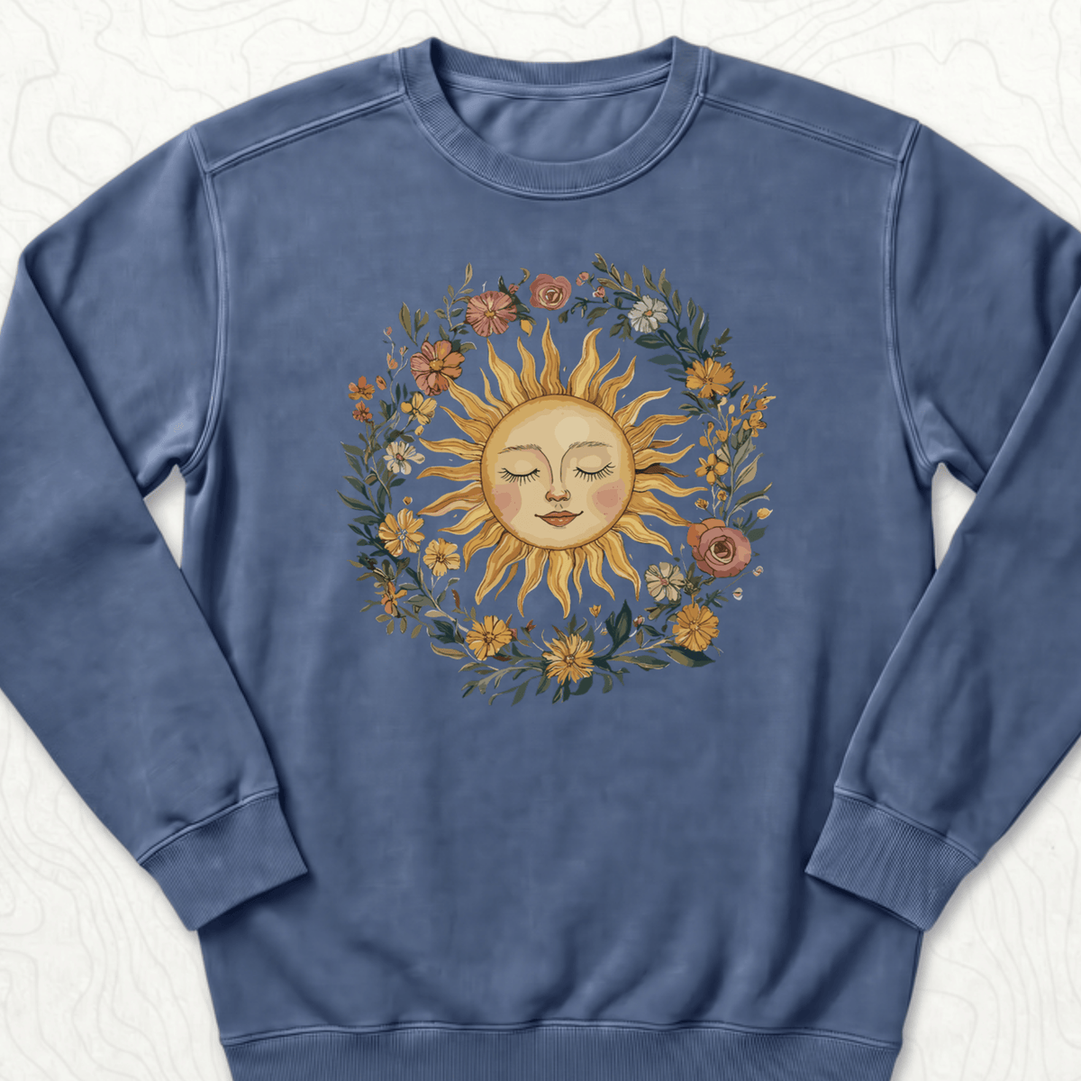 Floral Sun Sweatshirt - Denim