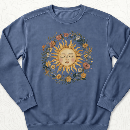 Floral Sun Sweatshirt - Denim