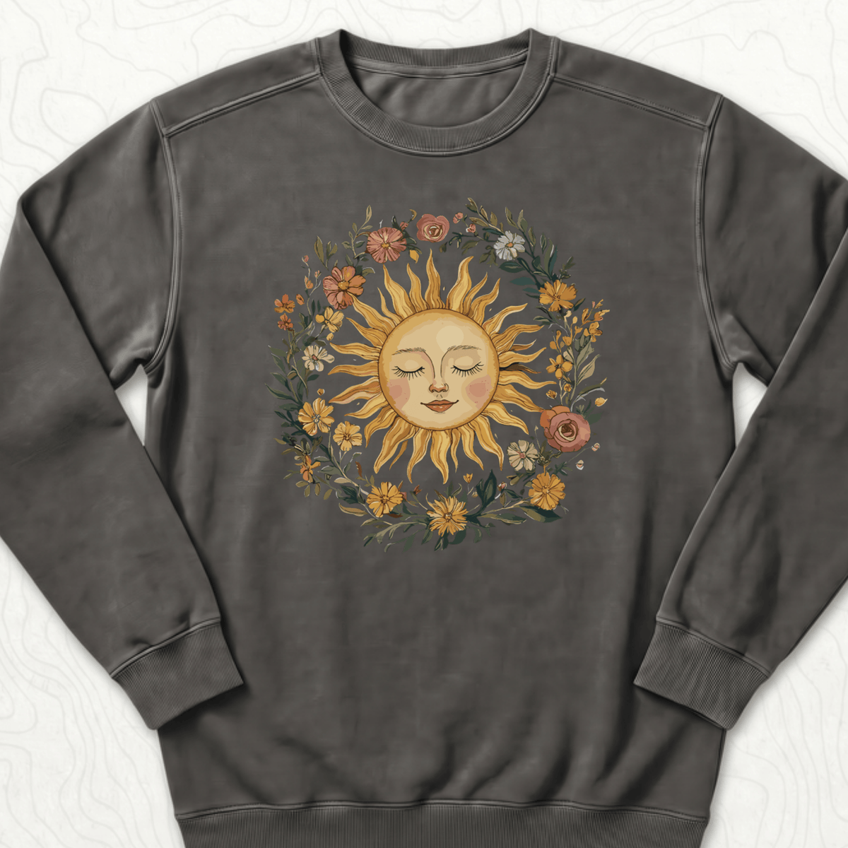 Floral Sun Sweatshirt - Pepper
