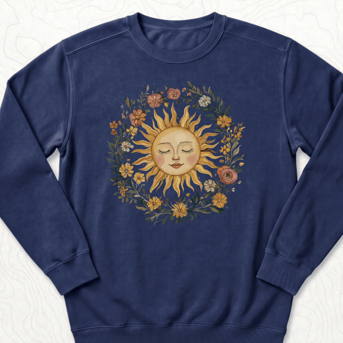Floral Sun Sweatshirt - True Navy