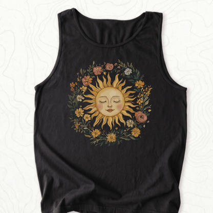 Floral Sun Tank Top - Black