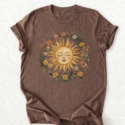 Floral Sun Tee - Heather Brown