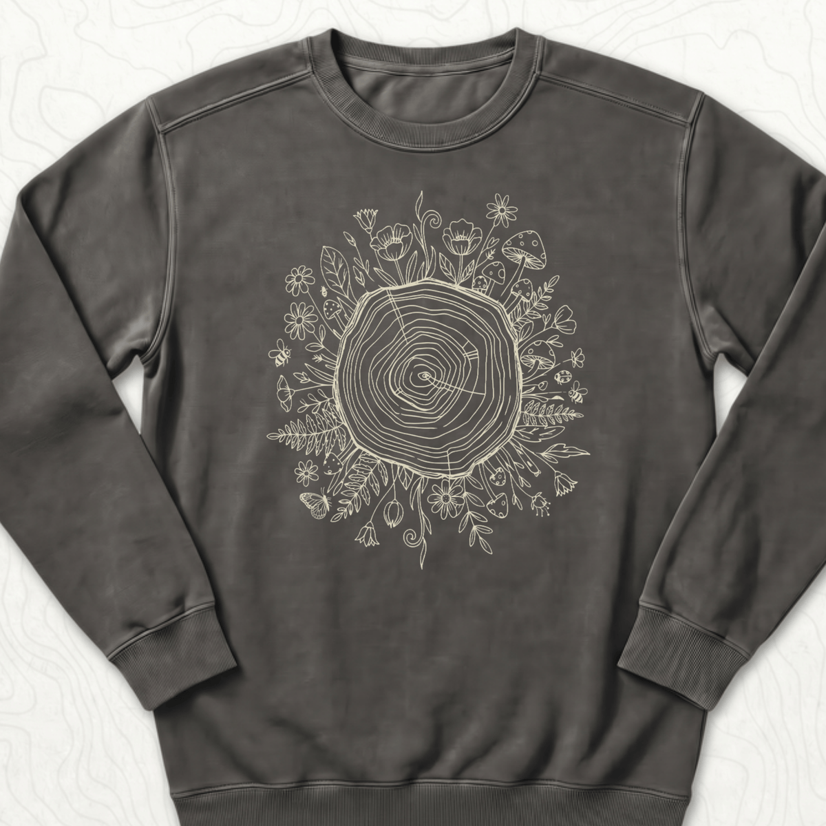 Floral Tree Rings Sweatshirt - Pepper