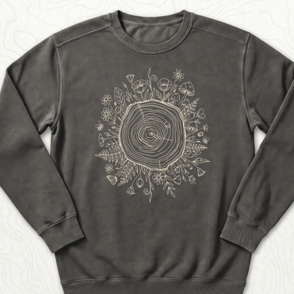 Floral Tree Rings Sweatshirt - Pepper