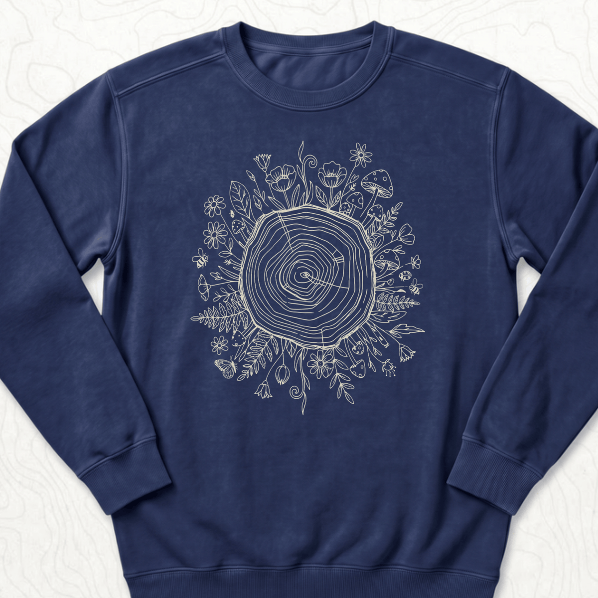 Floral Tree Rings Sweatshirt - True Navy