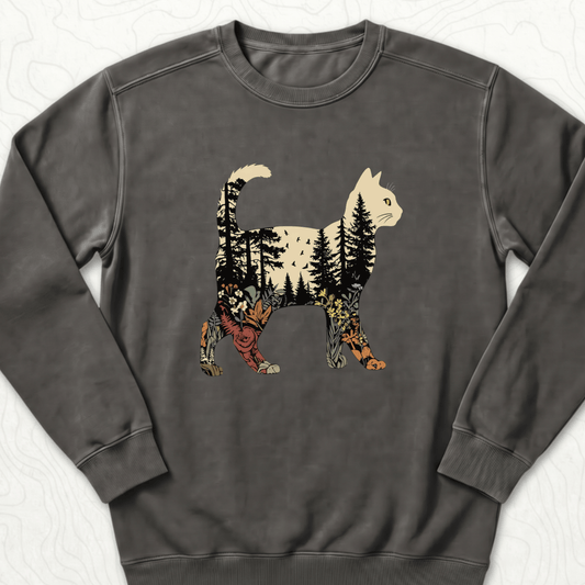Forest Cat Silhouette Sweatshirt - Pepper