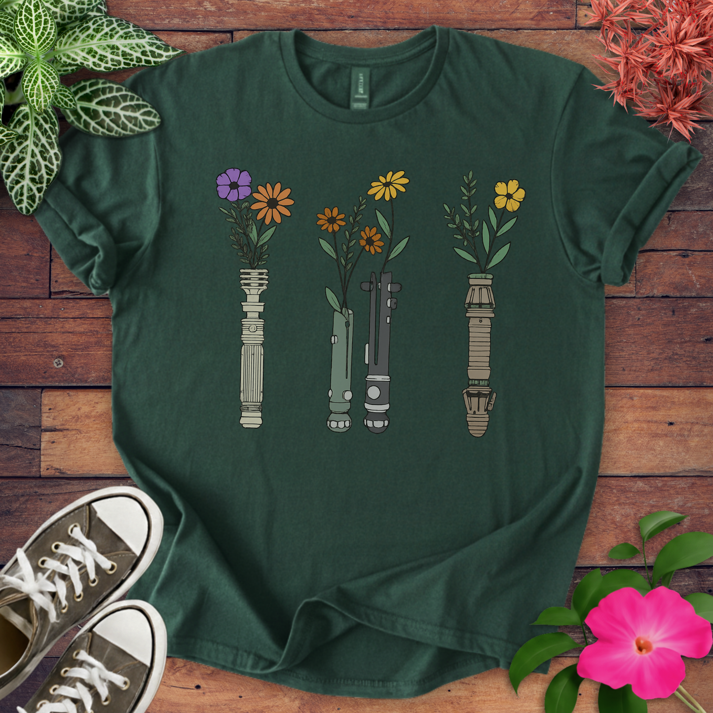 Lightsaber Flowers T-shirt