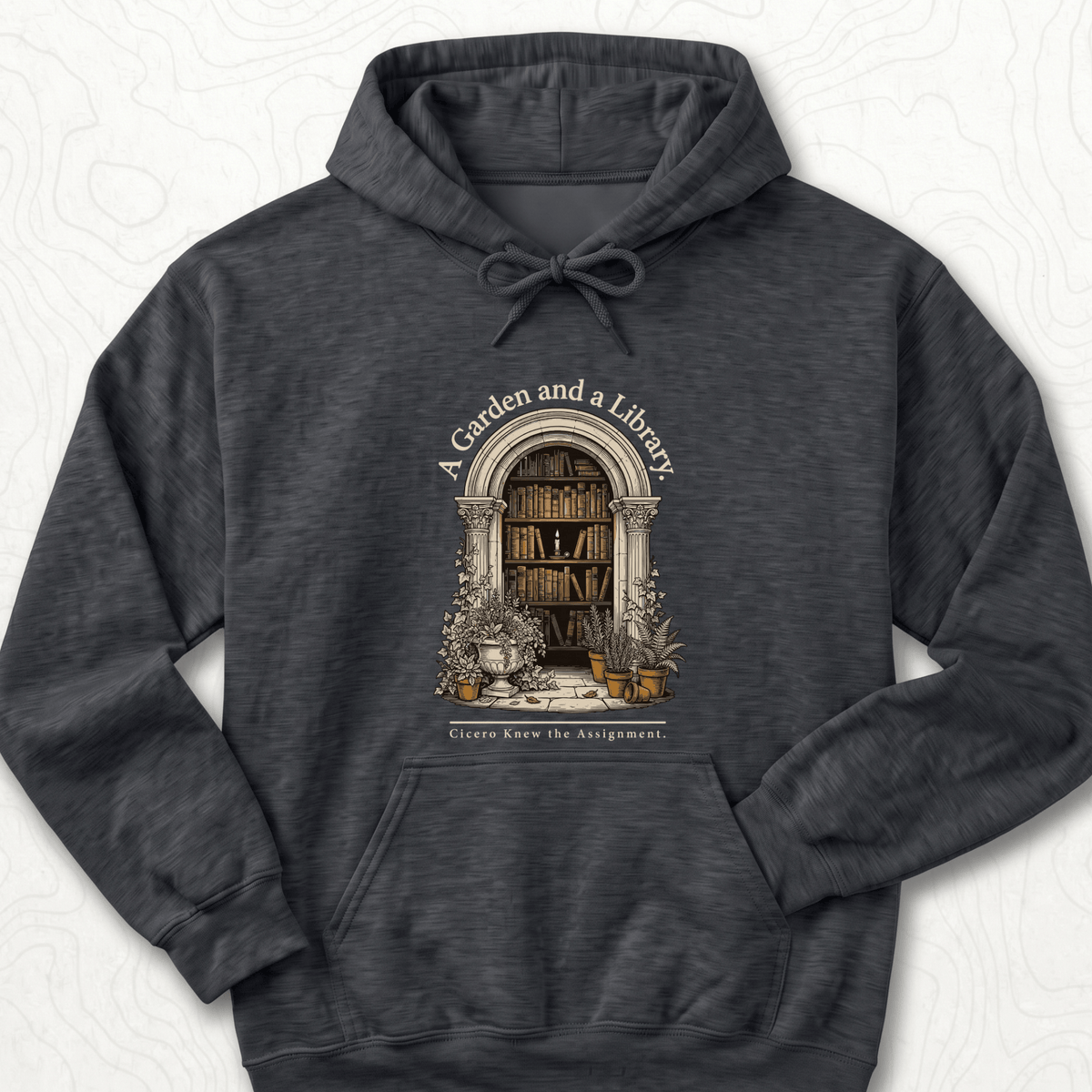 Garden Library Hoodie - Dark Heather