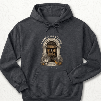Garden Library Hoodie - Dark Heather