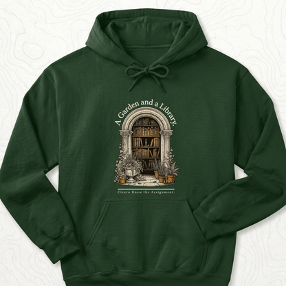 Garden Library Hoodie - Forest Green