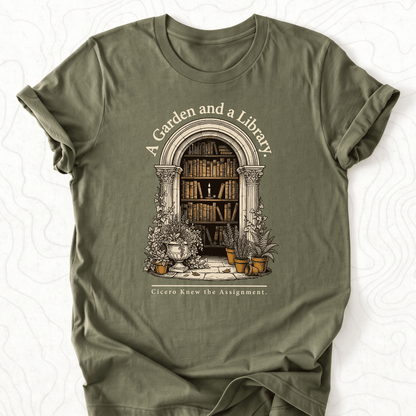 Garden Library Tee - Military Green
