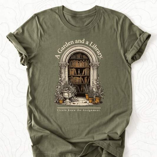 Garden Library Tee - Military Green