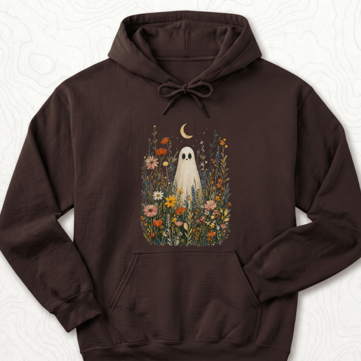 Ghost Wildflowers Hoodie - Dark Chocolate