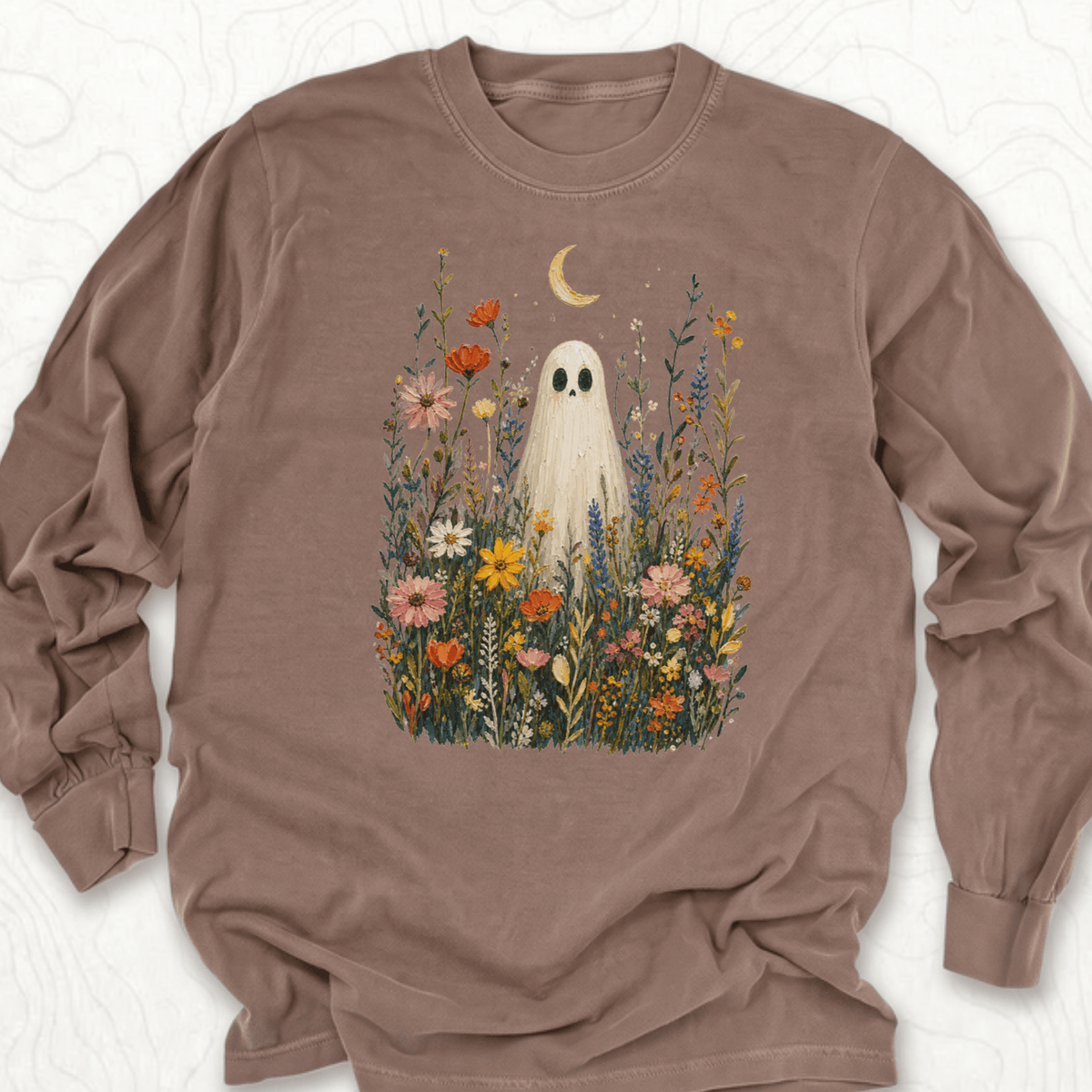 Ghost Wildflowers LS T-shirt - Espresso