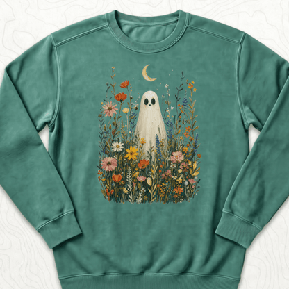 Ghost Wildflowers Sweatshirt - Light Green